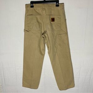 Vintage Carhartt Tan Canvas Work Dungarees Pants 31x30.5